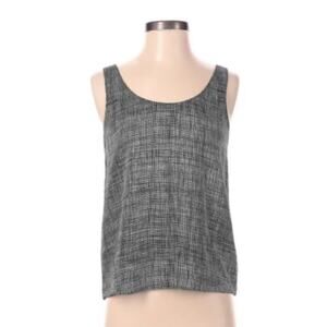 Theory Black White Pattern Silk Sleeveless Tank Top Size Small